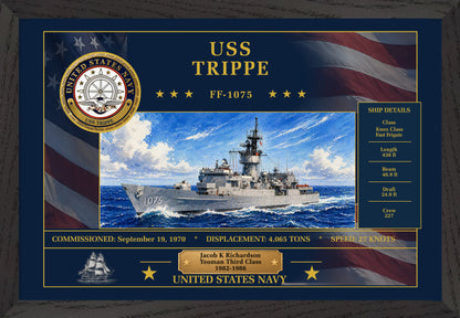 USS Trippe FF-1075 Framed Patriotic Art