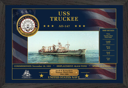 USS Truckee AO-147 Framed Patriotic Art