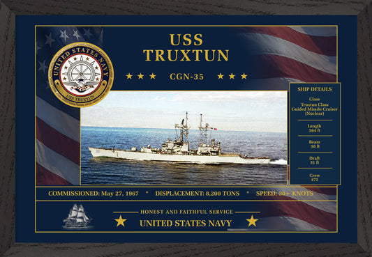 USS Truxtun CGN-35 Framed Patriotic Art