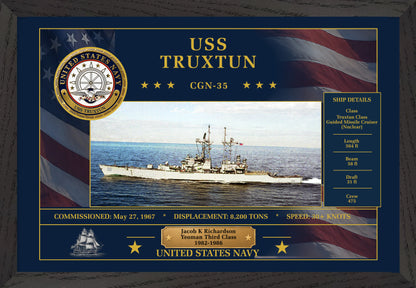 USS Truxtun CGN-35 Framed Patriotic Art