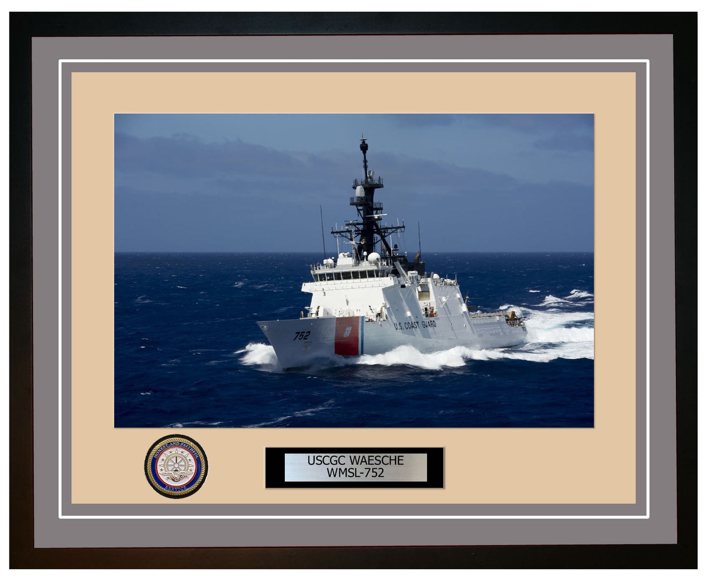 USCGC WAESCHE WMSL 752 Framed Coast Guard Ship Photo Grey 223WMSL752