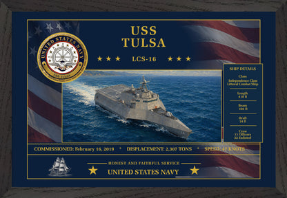 USS Tulsa LCS-16 Framed Patriotic Art