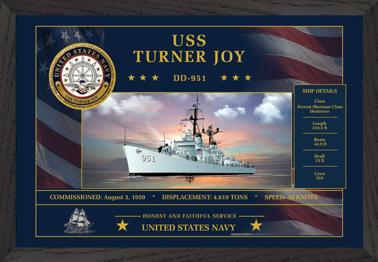 USS Turner Joy DD-951 Framed Patriotic Art