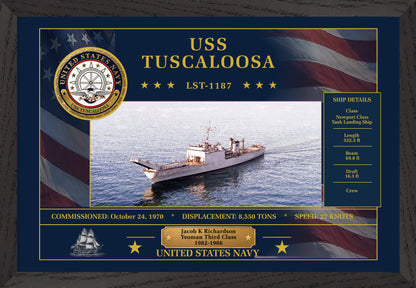 USS Tuscaloosa LST-1187 Framed Patriotic Art