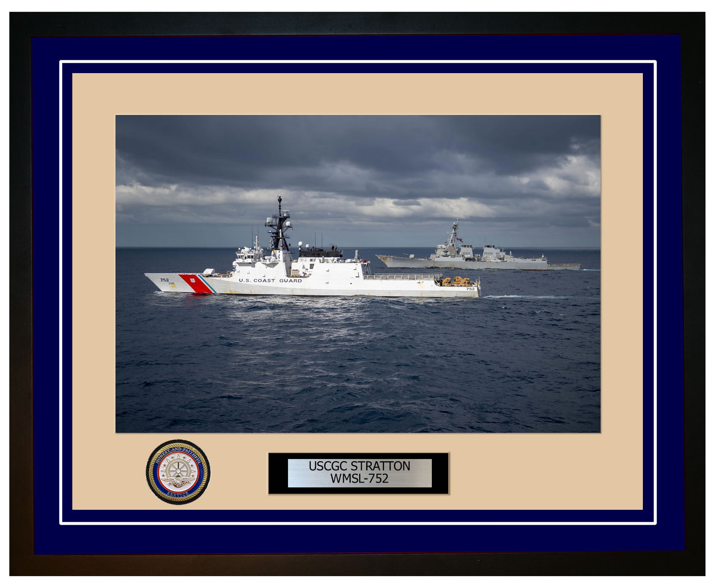 USCGC STRATTON WMSL 752 Framed Coast Guard Ship Photo Blue 224WMSL752