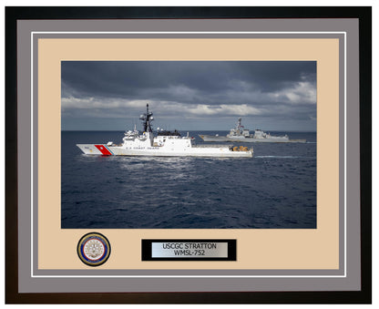 USCGC STRATTON WMSL 752 Framed Coast Guard Ship Photo Grey 224WMSL752