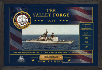 USS Valley Forge CG-50 Framed Patriotic Art
