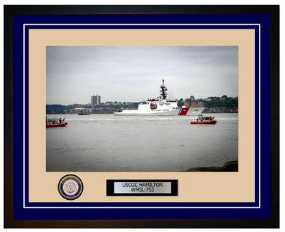 USCGC HAMILTON WMSL 753 Framed Coast Guard Ship Photo Blue 226WMSL753