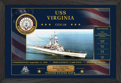 USS Virginia CGN-38 Framed Patriotic Art