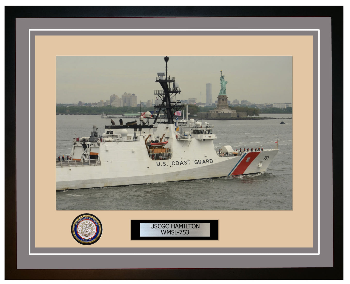 USCGC HAMILTON WMSL 753 Framed Coast Guard Ship Photo Grey 228WMSL753