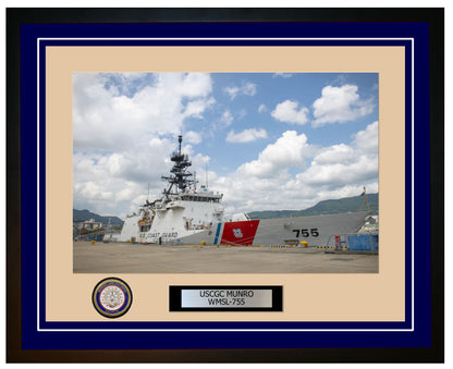 USCGC MUNRO WMSL 755 Framed Coast Guard Ship Photo Blue 232WMSL755