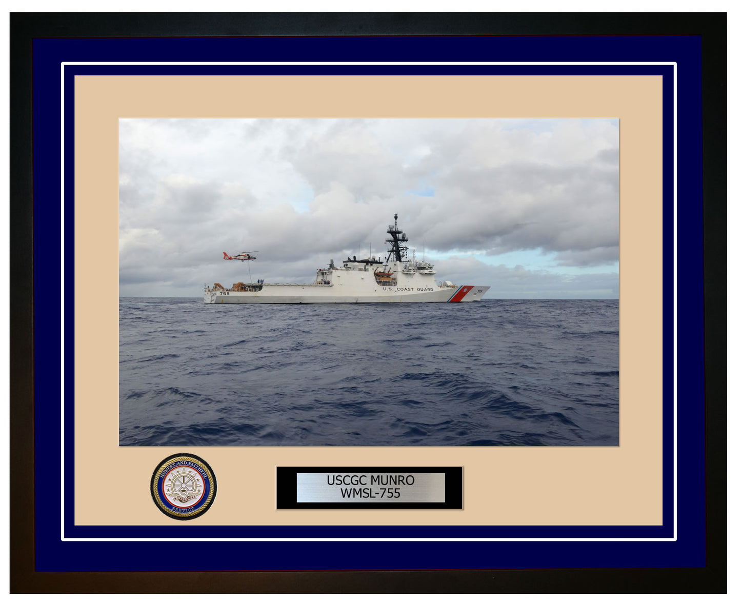 USCGC MUNRO WMSL 755 Framed Coast Guard Ship Photo Blue 233WMSL755