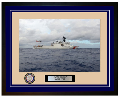 USCGC MUNRO WMSL 755 Framed Coast Guard Ship Photo Blue 233WMSL755