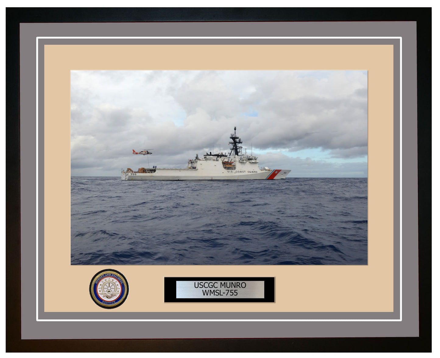 USCGC MUNRO WMSL 755 Framed Coast Guard Ship Photo Grey 233WMSL755