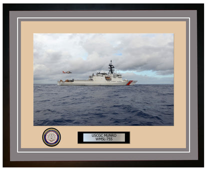 USCGC MUNRO WMSL 755 Framed Coast Guard Ship Photo Grey 233WMSL755