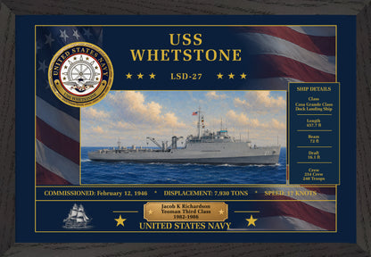 USS Whetstone LSD-27 Framed Patriotic Art
