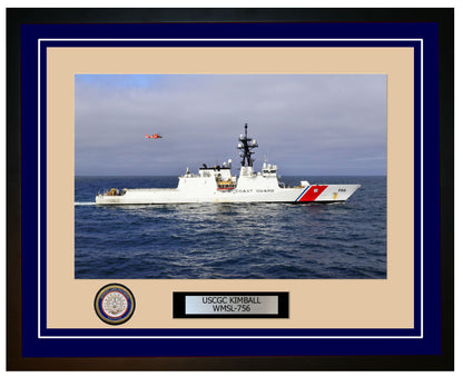 USCGC KIMBALL WMSL 756 Framed Coast Guard Ship Photo Blue 234WMSL756