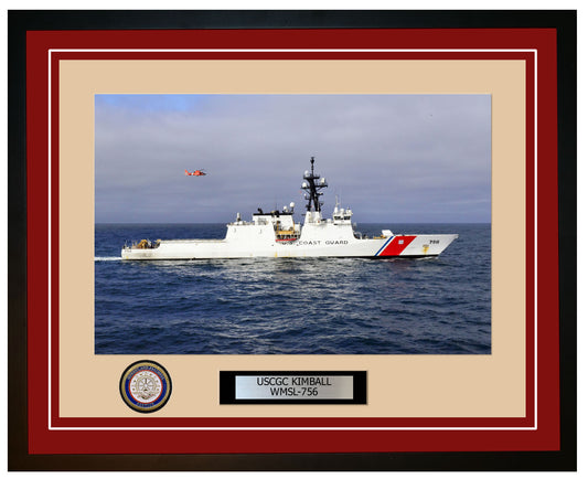 USCGC KIMBALL WMSL 756 Framed Coast Guard Ship Photo Burgundy 234WMSL756