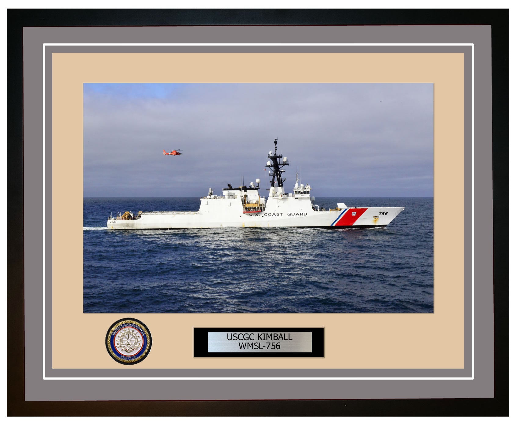 USCGC KIMBALL WMSL 756 Framed Coast Guard Ship Photo Grey 234WMSL756