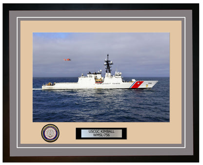 USCGC KIMBALL WMSL 756 Framed Coast Guard Ship Photo Grey 234WMSL756