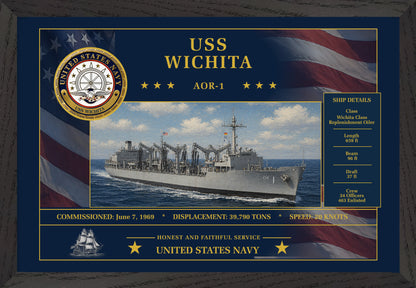 USS Wichita AOR-1 Framed Patriotic Art