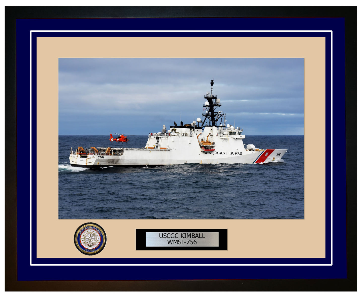 USCGC KIMBALL WMSL 756 Framed Coast Guard Ship Photo Blue 235WMSL756