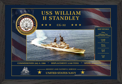 USS William H Standley CG-32 Framed Patriotic Art