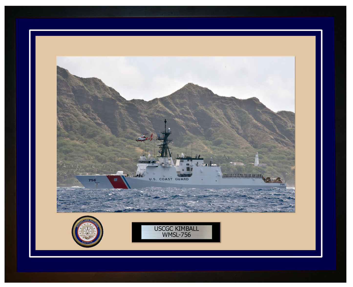USCGC KIMBALL WMSL 756 Framed Coast Guard Ship Photo Blue 236WMSL756