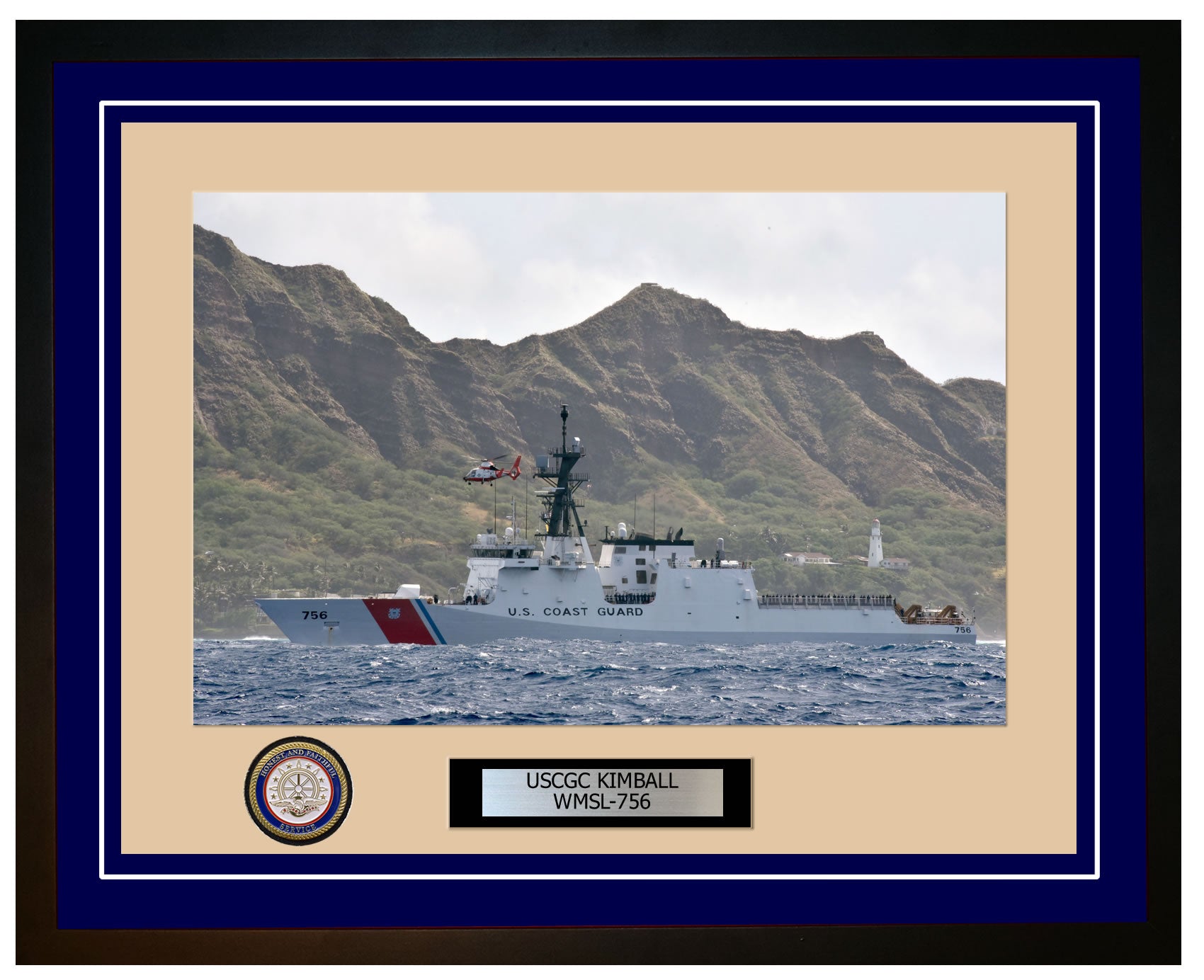 USCGC KIMBALL WMSL 756 Framed Coast Guard Ship Photo Blue 236WMSL756