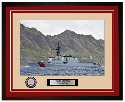 USCGC KIMBALL WMSL 756 Framed Coast Guard Ship Photo Burgundy 236WMSL756