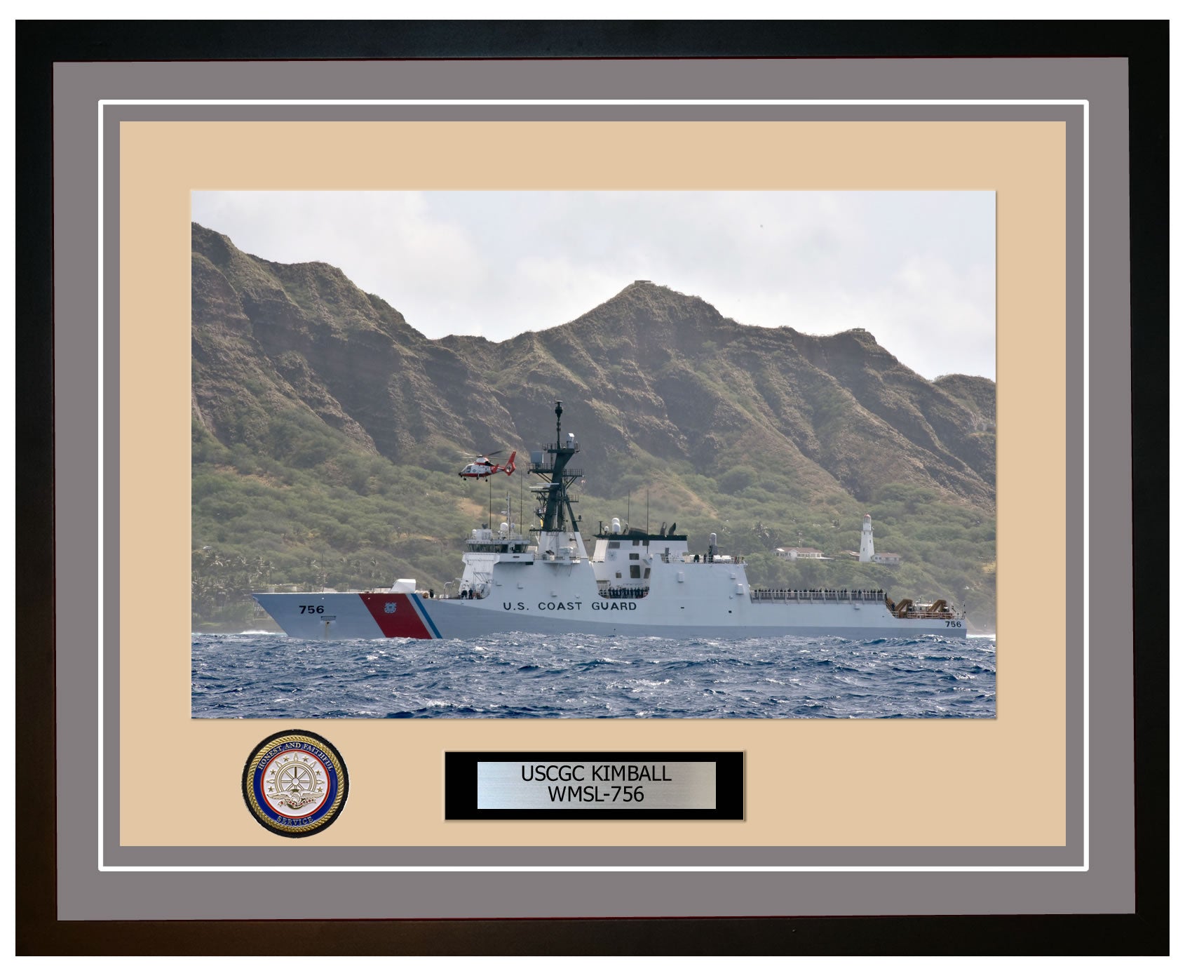 USCGC KIMBALL WMSL 756 Framed Coast Guard Ship Photo Grey 236WMSL756