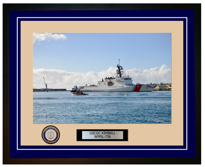 USCGC KIMBALL WMSL 756 Framed Coast Guard Ship Photo Blue 237WMSL756