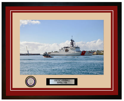 USCGC KIMBALL WMSL 756 Framed Coast Guard Ship Photo Burgundy 237WMSL756