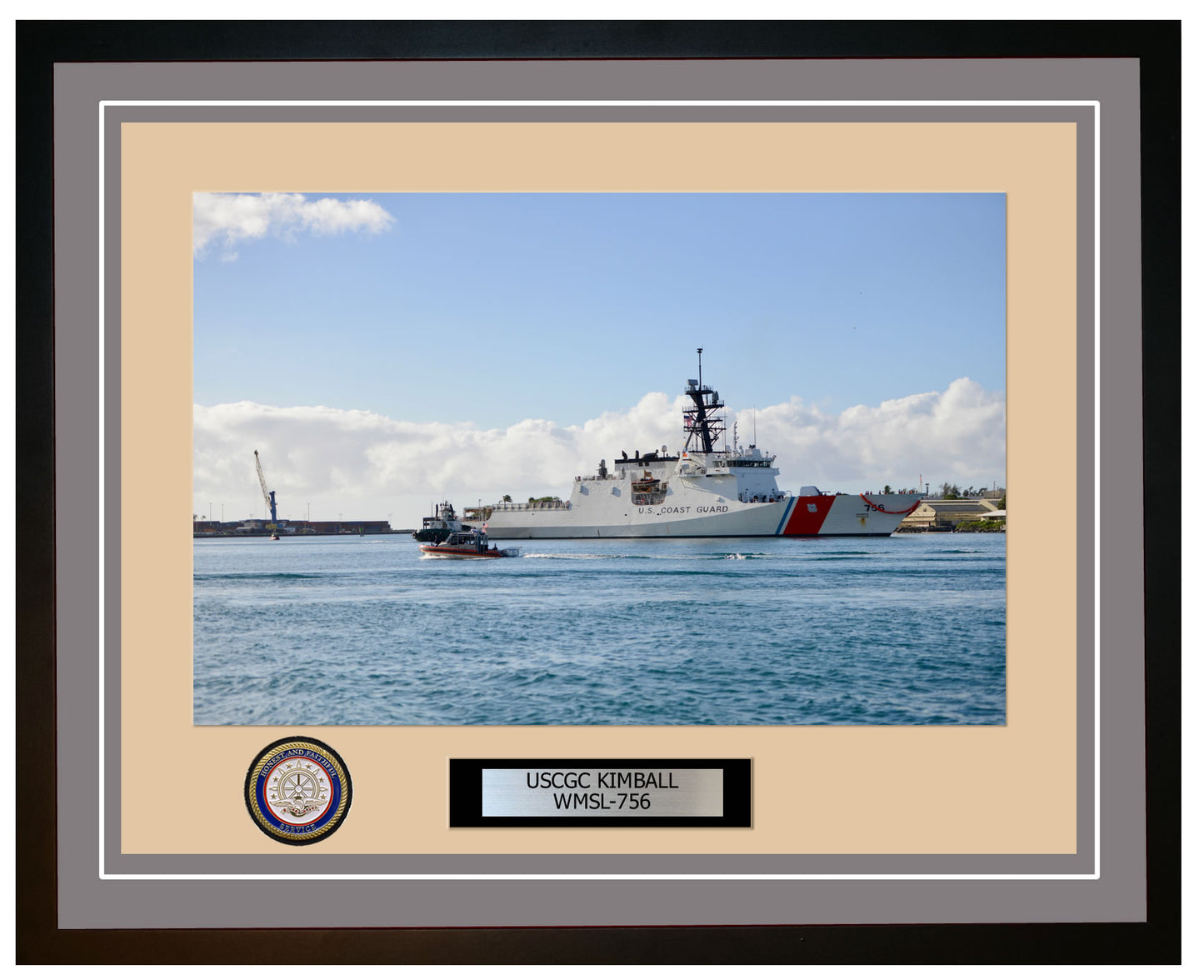 USCGC KIMBALL WMSL 756 Framed Coast Guard Ship Photo Grey 237WMSL756