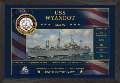 USS Wyandot AKA-92 Framed Patriotic Art