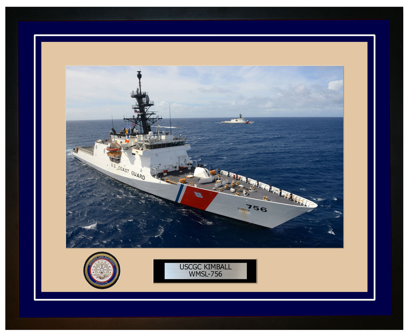 USCGC KIMBALL WMSL 756 Framed Coast Guard Ship Photo Blue 238WMSL756