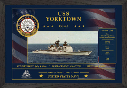 USS Yorktown CG-48 Framed Patriotic Art