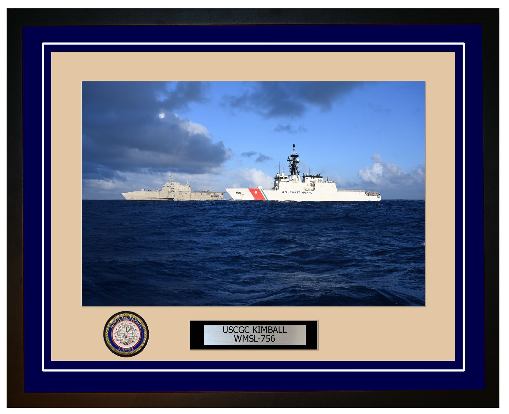 USCGC KIMBALL WMSL 756 Framed Coast Guard Ship Photo Blue 239WMSL756