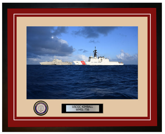 USCGC KIMBALL WMSL 756 Framed Coast Guard Ship Photo Burgundy 239WMSL756