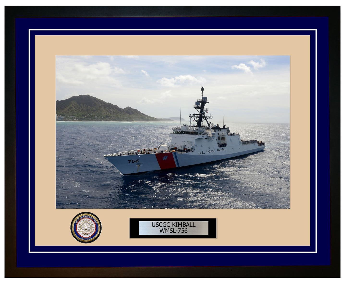 USCGC KIMBALL WMSL 756 Framed Coast Guard Ship Photo Blue 240WMSL756