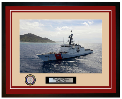 USCGC KIMBALL WMSL 756 Framed Coast Guard Ship Photo Burgundy 240WMSL756