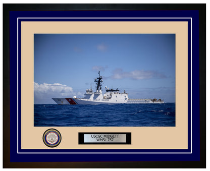 USCGC MIDGETT WMSL 757 Framed Coast Guard Ship Photo Blue 242WMSL757