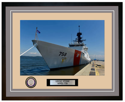 USCGC STONE WMSL 758 Framed Coast Guard Ship Photo Grey 245WMSL758