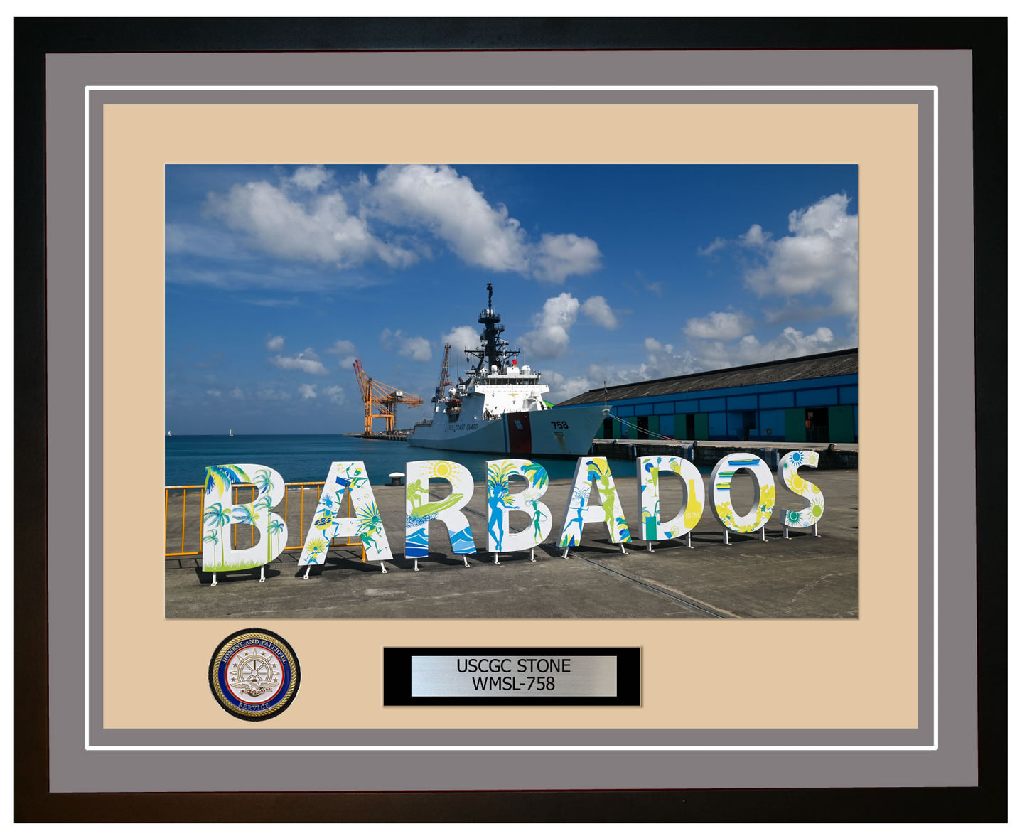 USCGC STONE WMSL 758 Framed Coast Guard Ship Photo Grey 246WMSL758