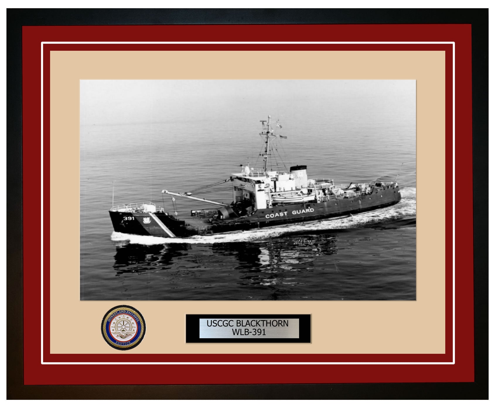 USCGC BLACKTHORN WLB 391 Framed Coast Guard Ship Photo Burgundy 24WLB391