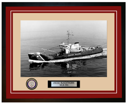 USCGC BLACKTHORN WLB 391 Framed Coast Guard Ship Photo Burgundy 24WLB391