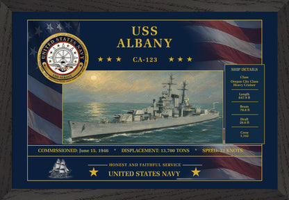 USS Albany CA-123 Framed Patriotic Art