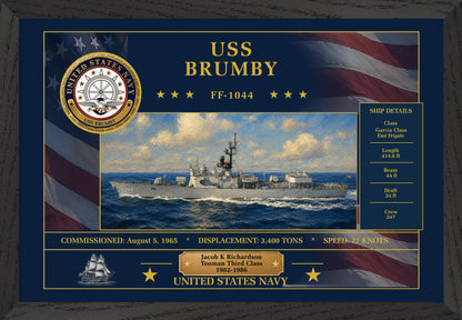 USS Brumby FF-1044 Framed Patriotic Art