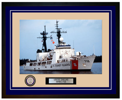 USCGC DALLAS WHEC 716 Framed Coast Guard Ship Photo Blue 254WHEC716