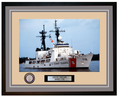 USCGC DALLAS WHEC 716 Framed Coast Guard Ship Photo Grey 254WHEC716